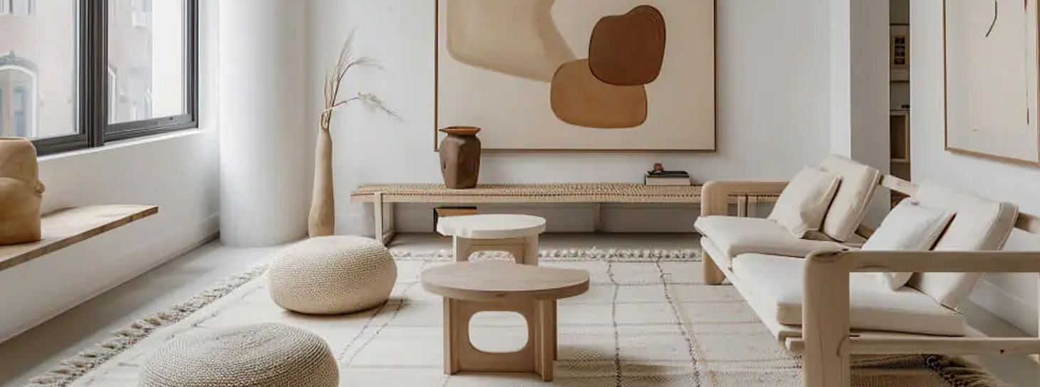 salón con muebles de diseño