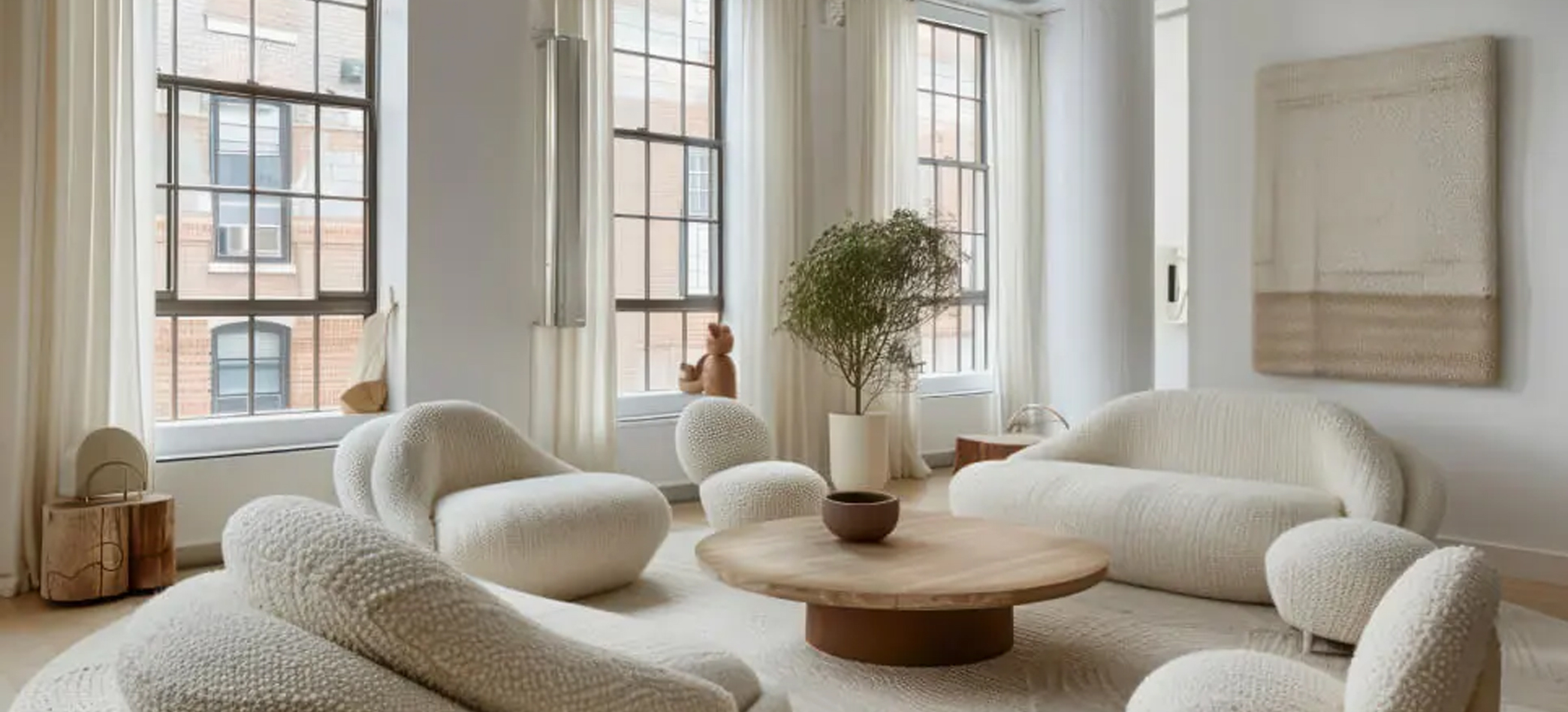 salón con muebles de diseño